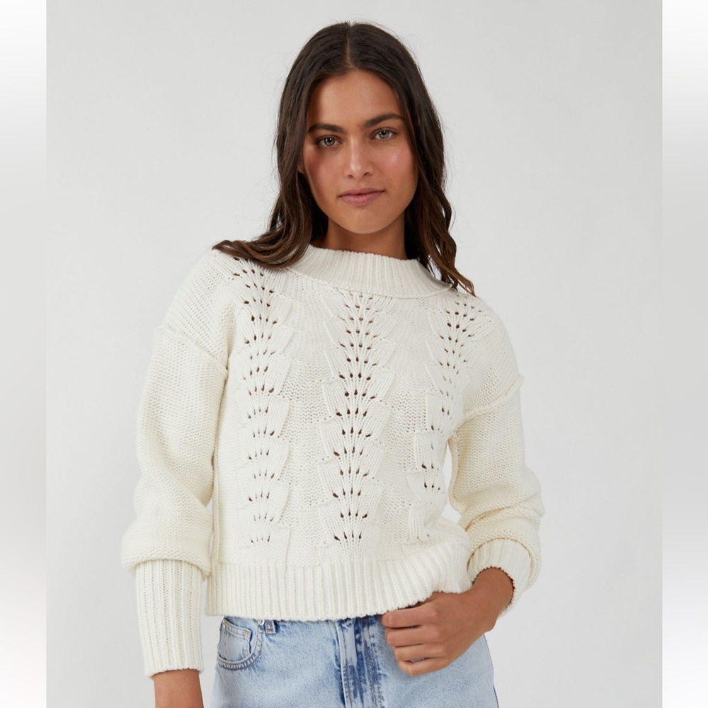 Free People White Bell Song Pullover